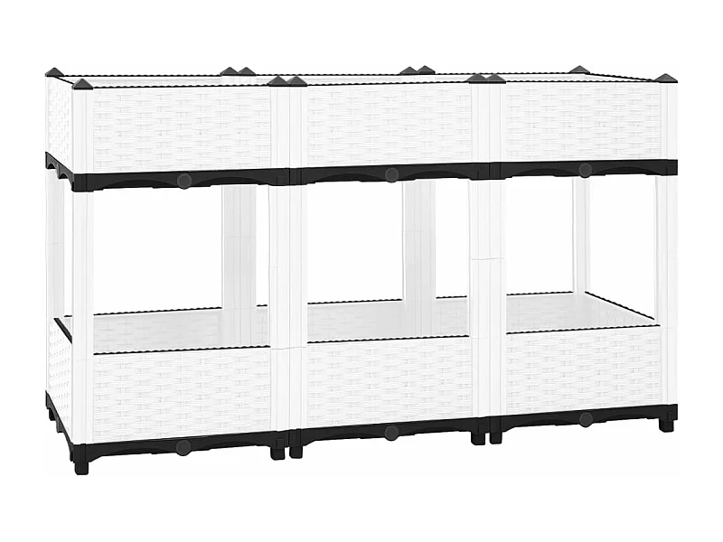 Macetero bancal elevado plantas flores terraza jardín 120 x 40 x 71 cm polipropileno gris 02_0039204