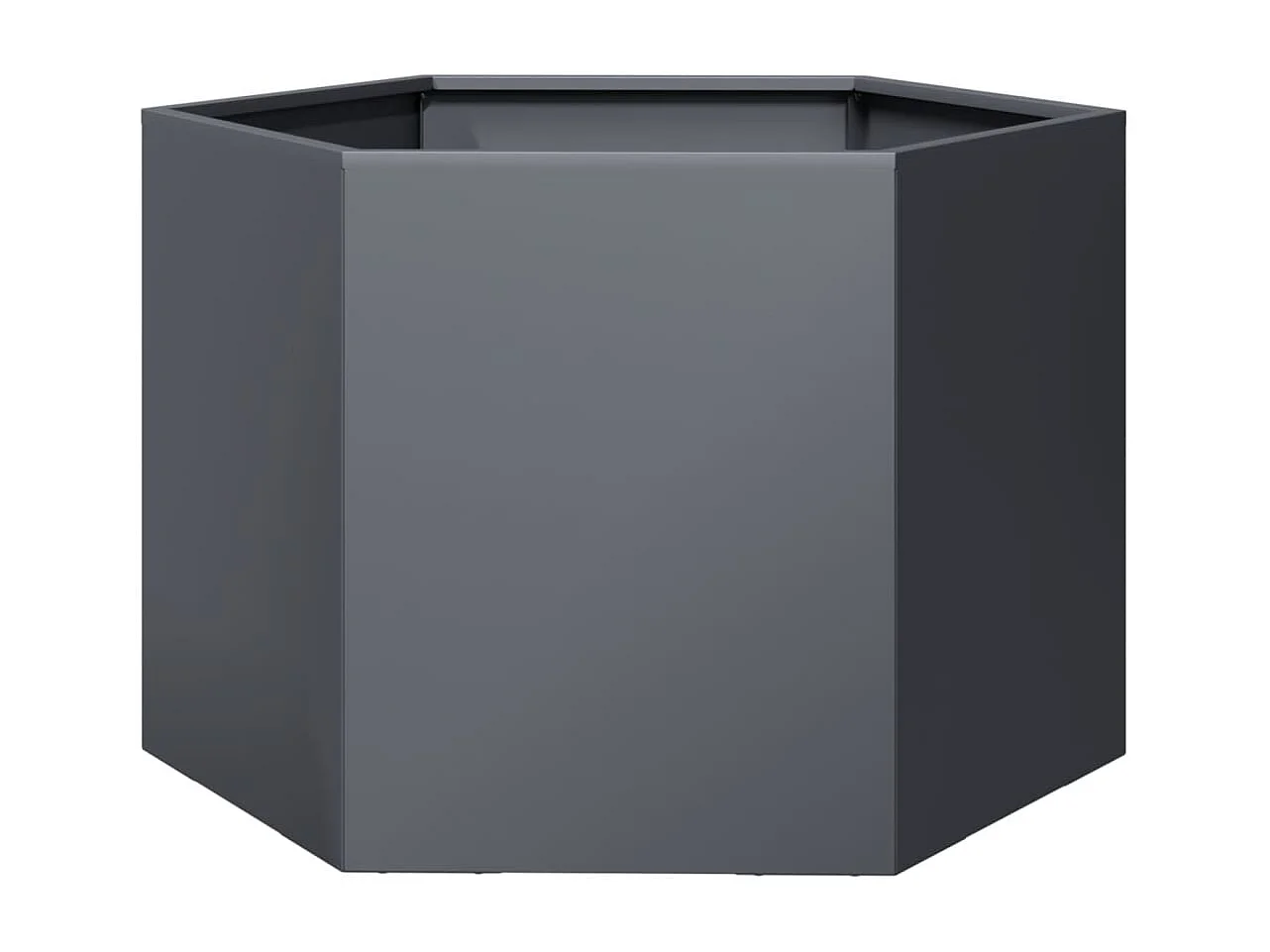 Jardineira/canteiro hexagonal para plantas flores terraço jardim 69 x 60 x 45 cm aço antracite 02_0038648