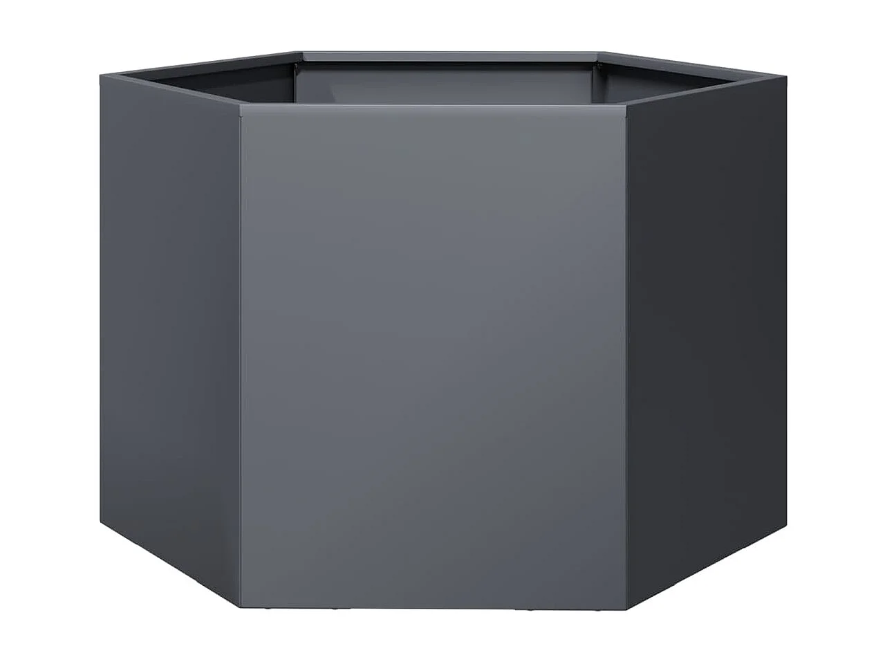 Jardineira/canteiro hexagonal para plantas flores terraço jardim 69 x 60 x 45 cm aço antracite 02_0038648