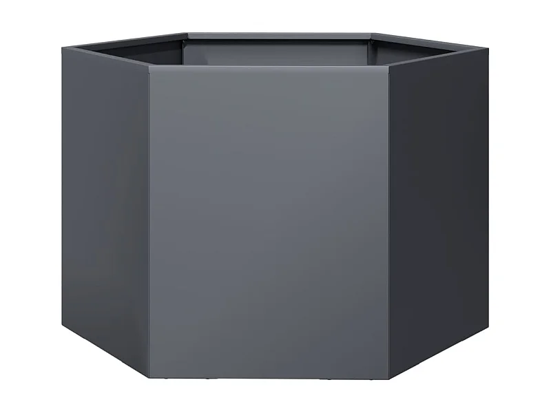 Jardineira/canteiro hexagonal para plantas flores terraço jardim 69 x 60 x 45 cm aço antracite 02_0038648