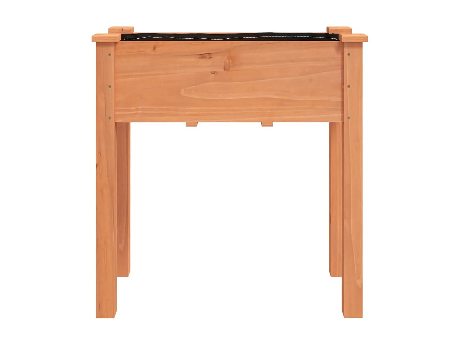 Macetero arriate elevado plantas flores terraza jardín con forro 71 x 37 x 76 cm madera maciza de abeto marrón 02_0038143