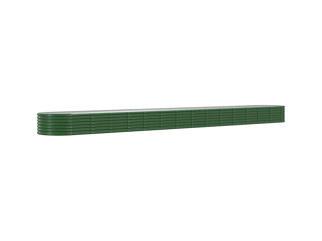 Vaso per fioriera aiuola rialzata piante fiori terrazza giardino giardino acciaio verniciato a polvere 620 x 80 x 36 cm verde 02_0039683