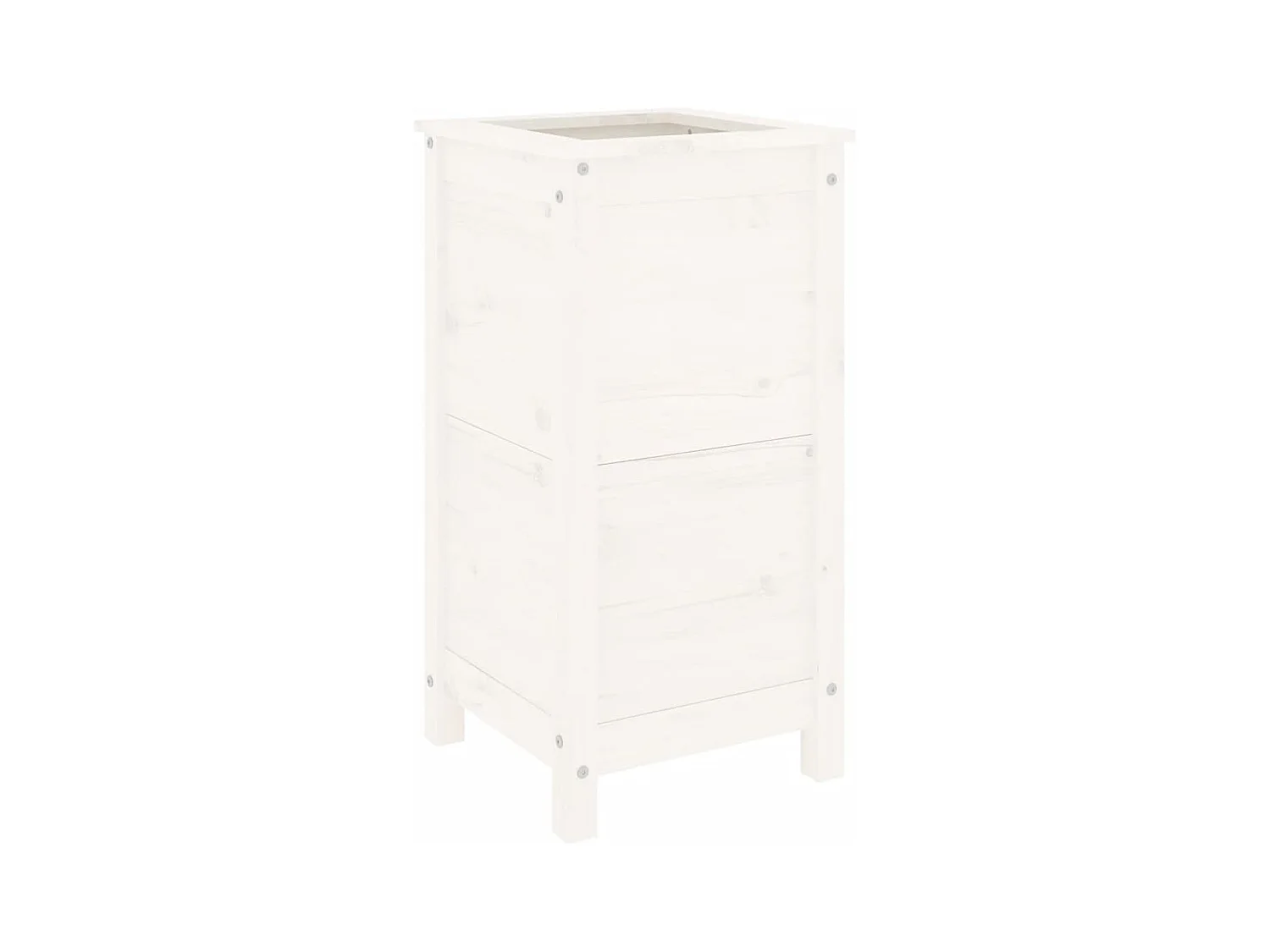 Jardinière bac lit surélevé bois blanche 40 x 40 x 78 cm 02_0037579