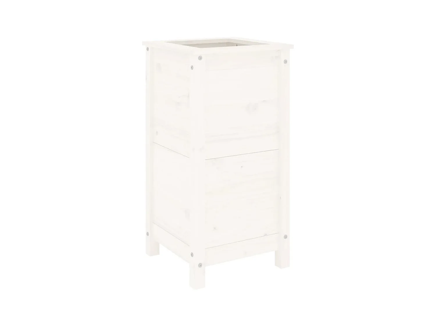 Jardinière bac lit surélevé bois blanche 40 x 40 x 78 cm 02_0037579