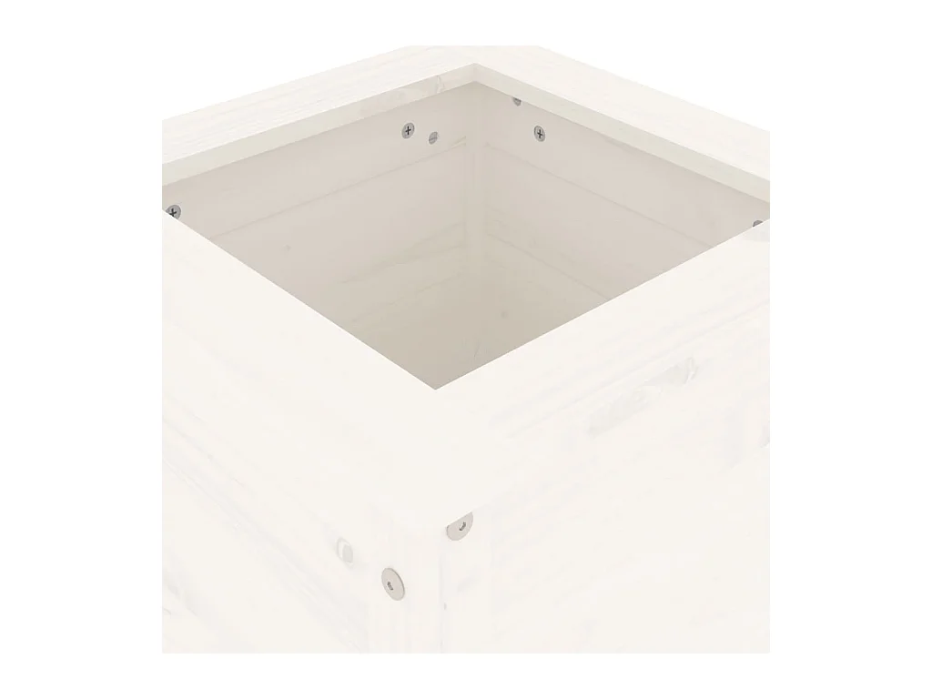 Jardinière bac lit surélevé bois blanche 40 x 40 x 78 cm 02_0037579