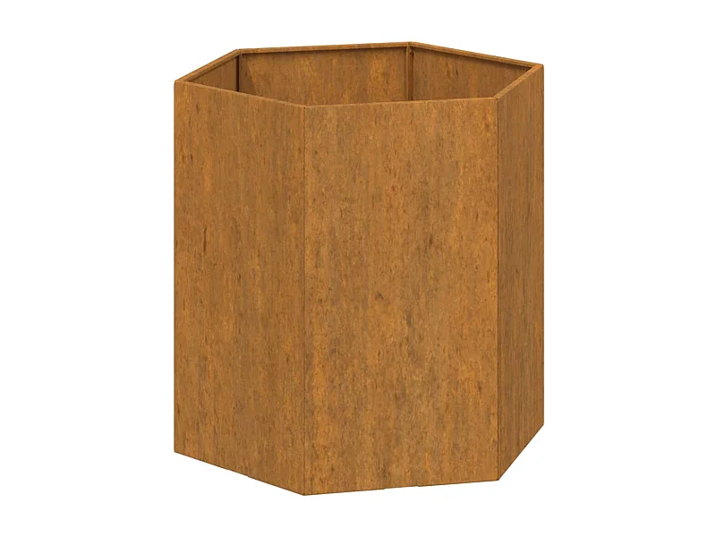 Macetero bancal elevado plantas flores terraza jardín Oxidado 40 x 40 x 45 cm acero corten marrón 02_0038721