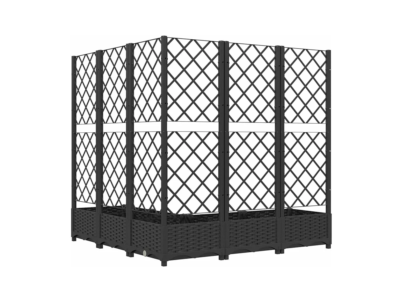 Jardinière bac lit surélevé noire 120 x 120 x 121.5 cm 02_0038225