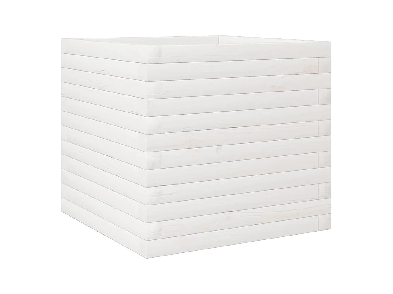 Jardinière bac lit surélevé bois blanche 50 x 50 x 45.5 cm 02_0037637