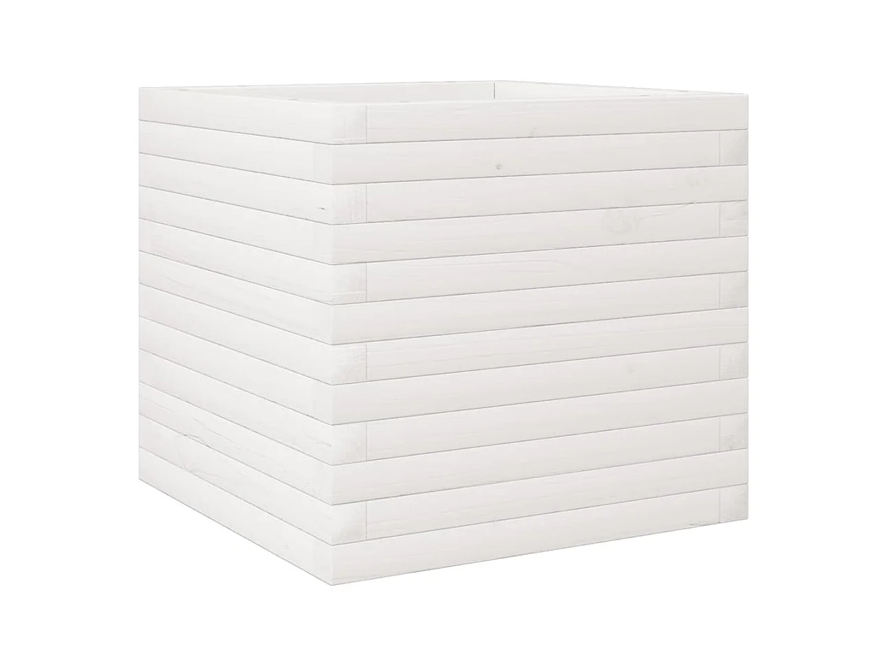 Jardinière bac lit surélevé bois blanche 50 x 50 x 45.5 cm 02_0037637