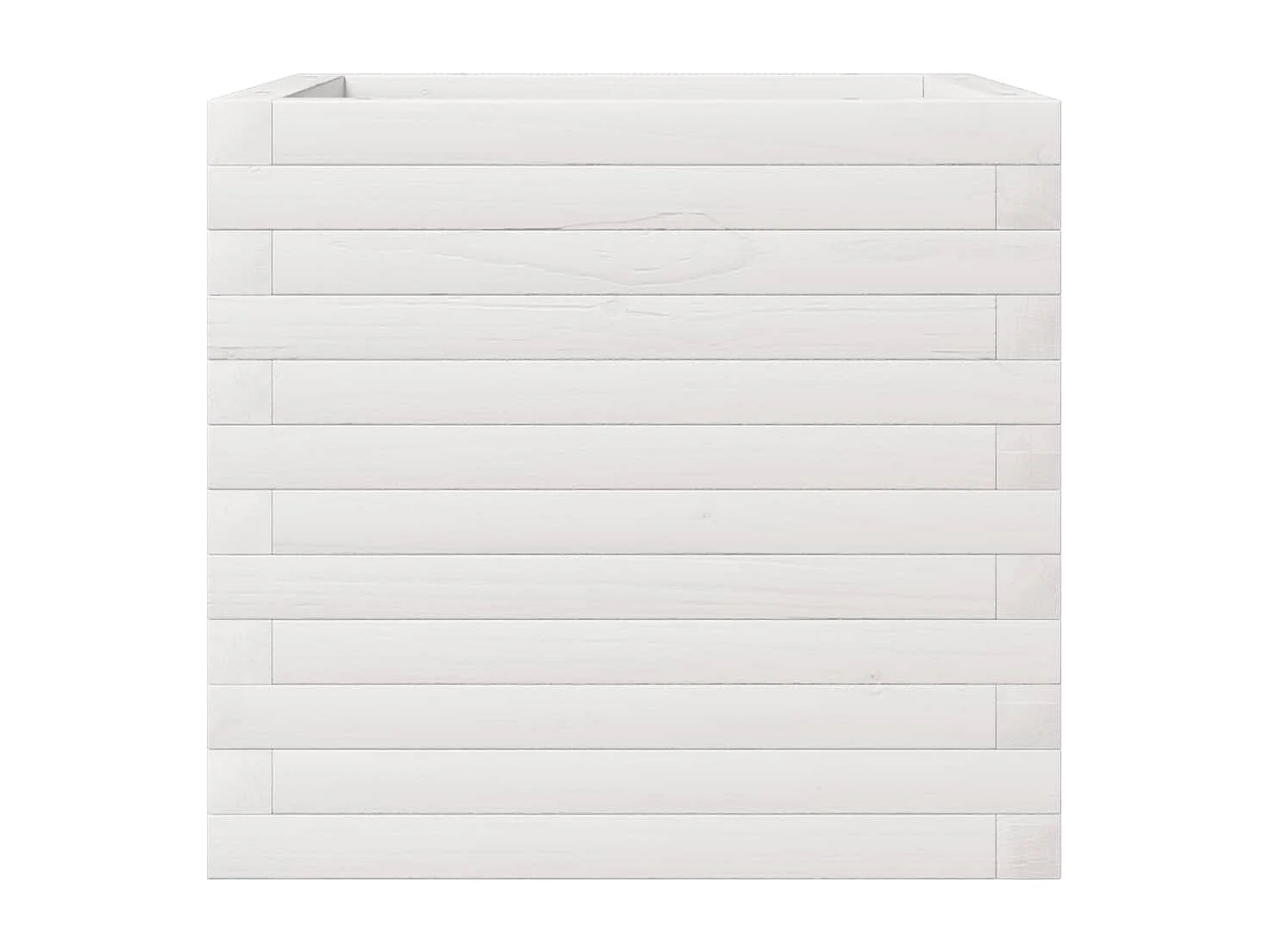 Macetero bancal elevado plantas flores terraza jardín 50 x 50 x 45,5 cm madera maciza de pino blanco 02_0037637