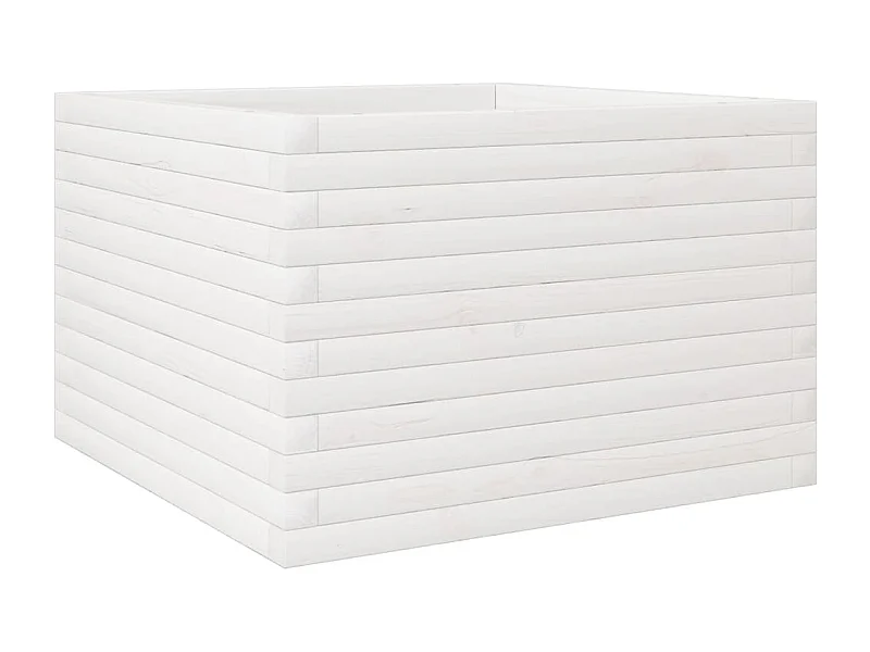 Jardinière bac lit surélevé bois blanche 70 x 70 x 45.5 cm 02_0037815