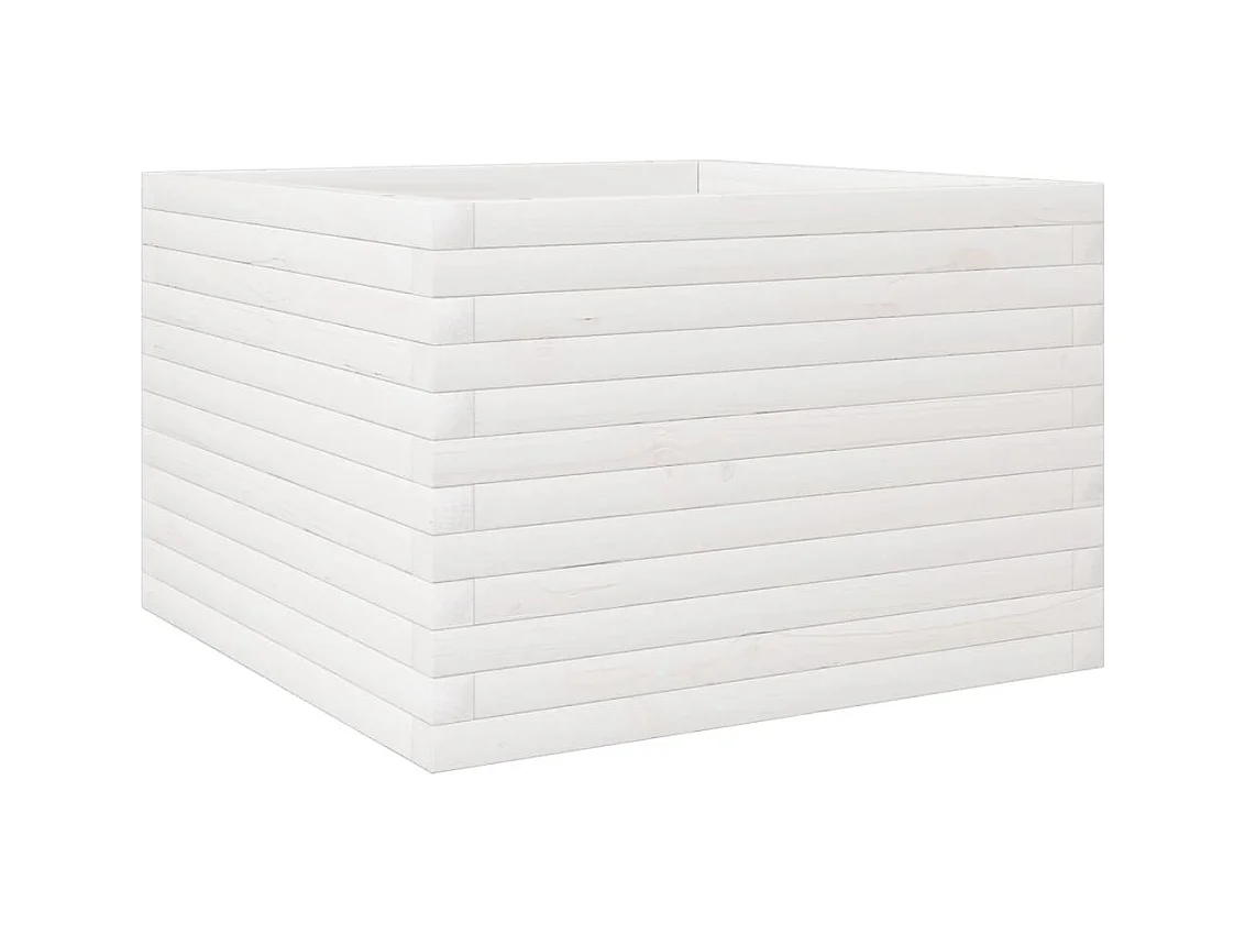 Jardinière bac lit surélevé bois blanche 70 x 70 x 45.5 cm 02_0037815