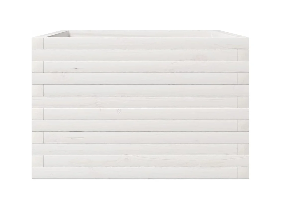 Jardinière bac lit surélevé bois blanche 70 x 70 x 45.5 cm 02_0037815