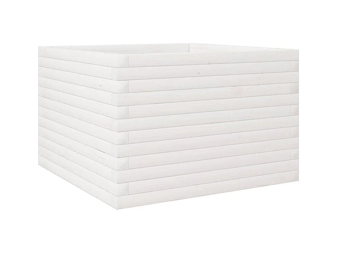 Jardinière bac lit surélevé bois blanche 70 x 70 x 45.5 cm 02_0037815