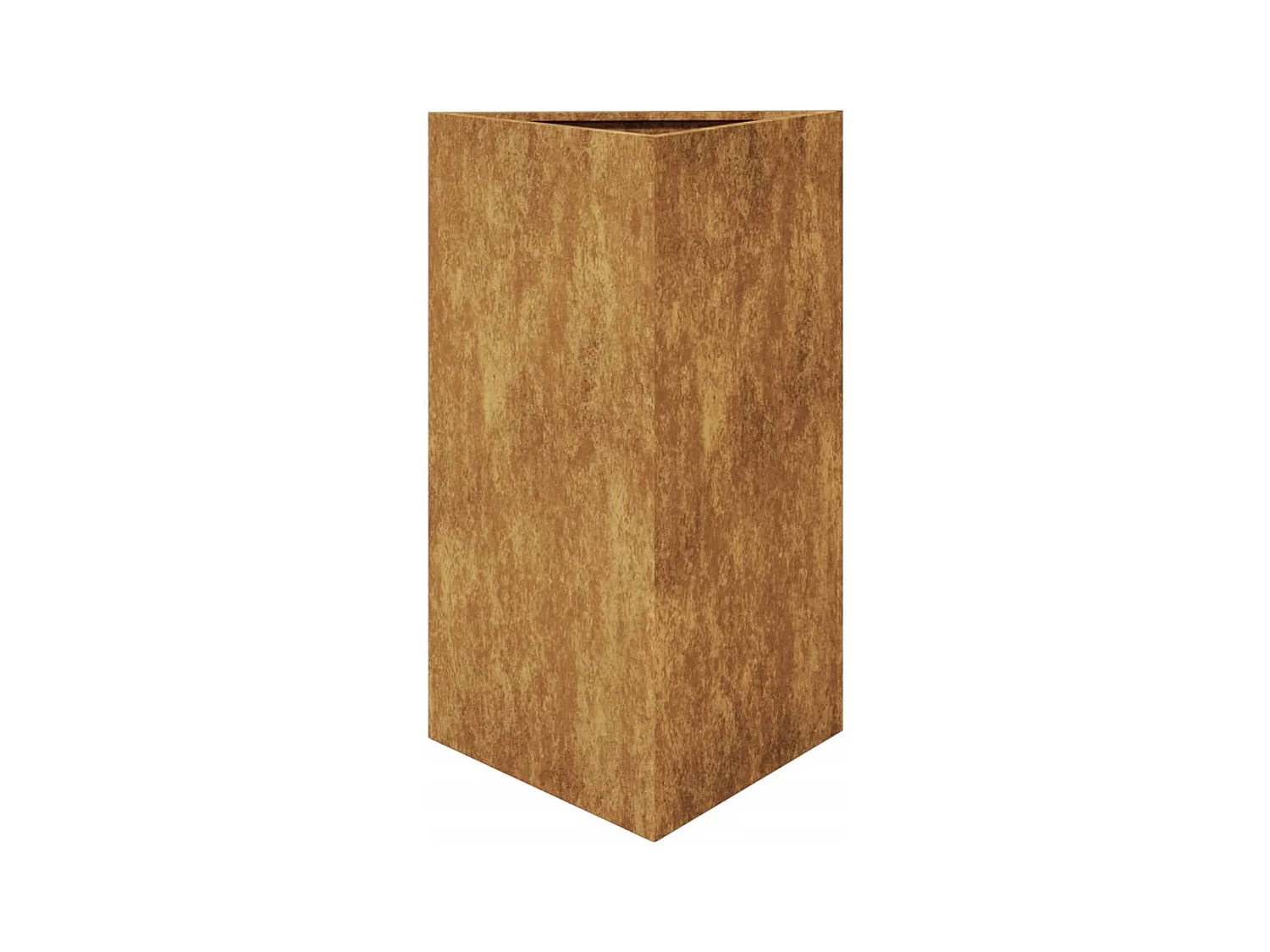 Vaso per fioriera aiuola rialzata piante fiori giardino terrazzi set da 2 triangolari 50 x 43 x 75 cm acciaio corten marrone 02_0039107