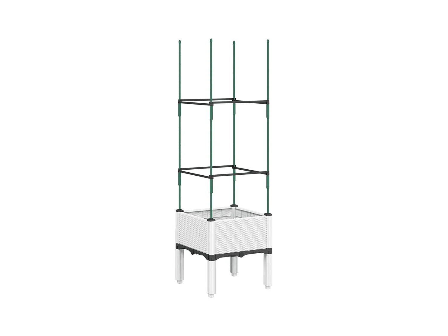 Jardinière bac lit surélevé blanche 43 x 40 x 142 cm 02_0038294
