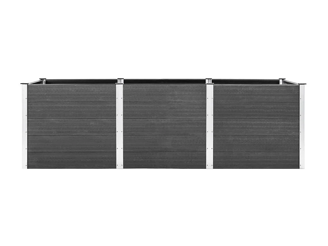 Macetero bancal elevado plantas flores terraza jardín jardín 300 x 50 x 91 cm WPC gris 02_0039428