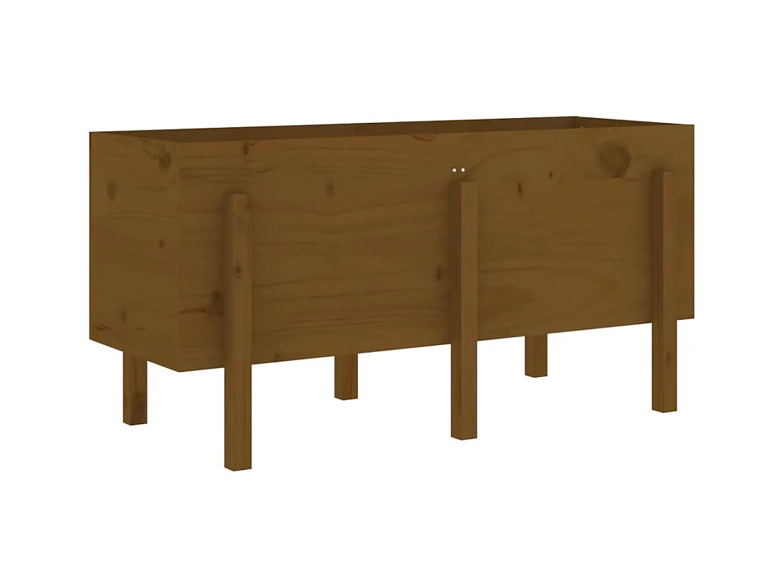Jardinière bac lit surélevé bois marron 121 x 50 x 57 cm 02_0039781
