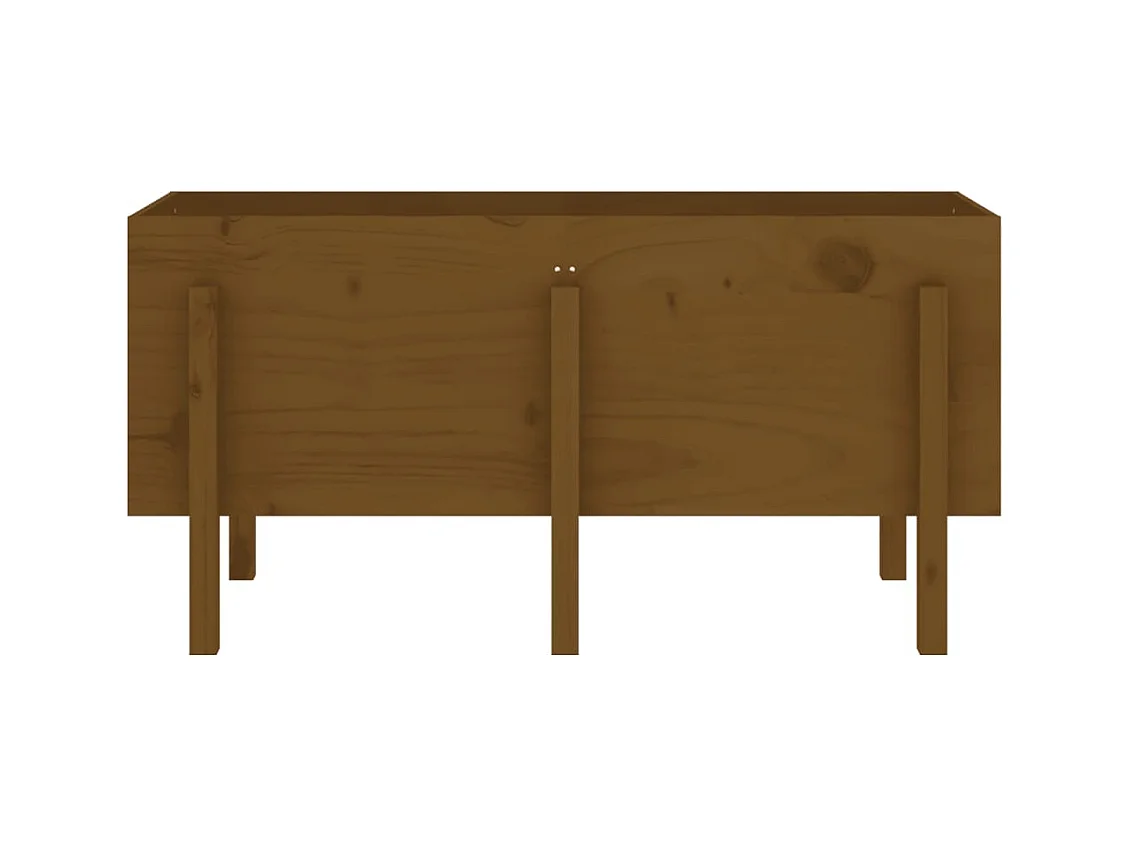 Jardinière bac lit surélevé bois marron 121 x 50 x 57 cm 02_0039781