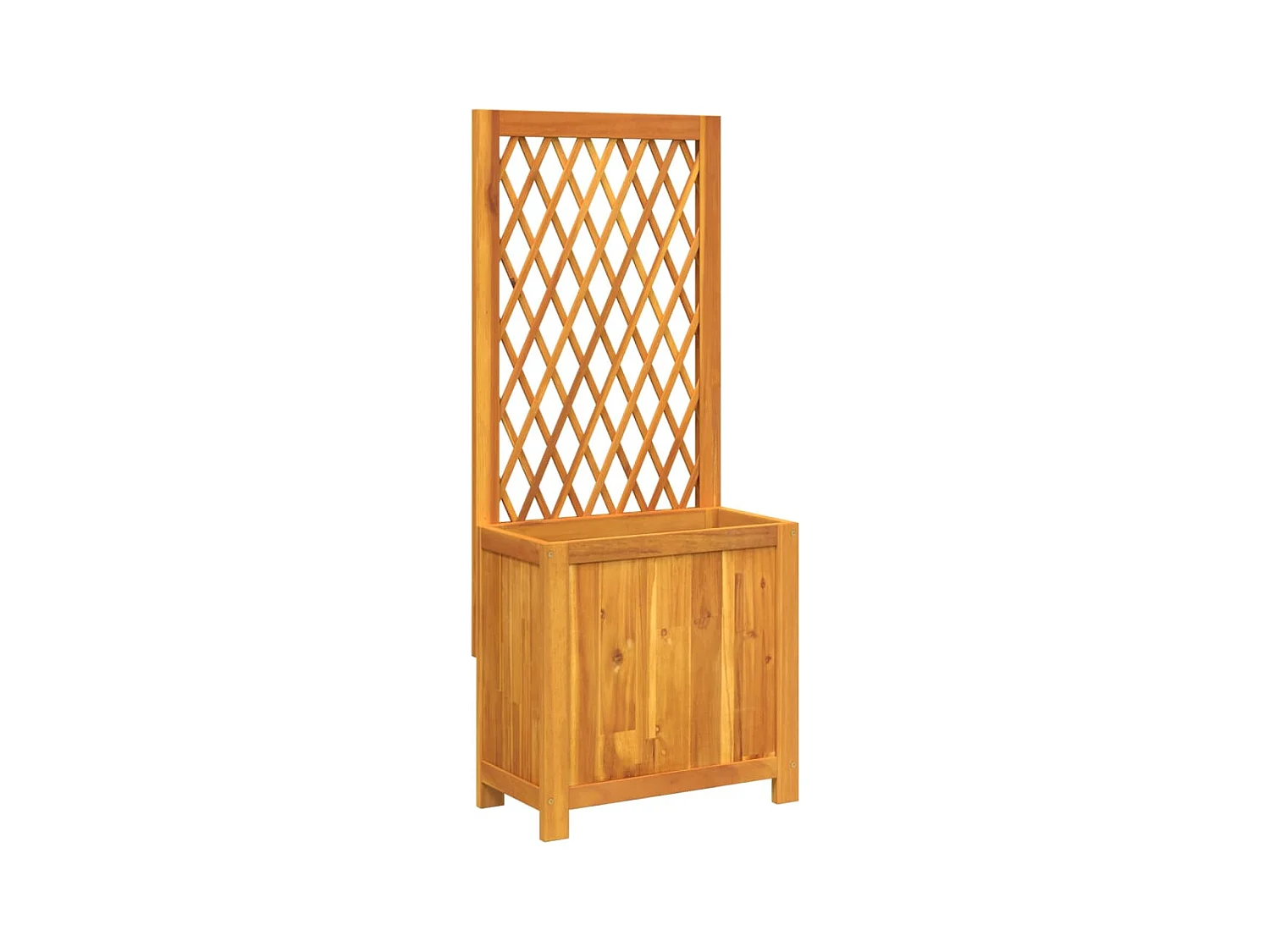 Vaso per fioriera aiuola rialzata piante fiori terrazza giardino con traliccio 55 x 29,5 x 132 cm legno massello di acacia marrone 02_0038299