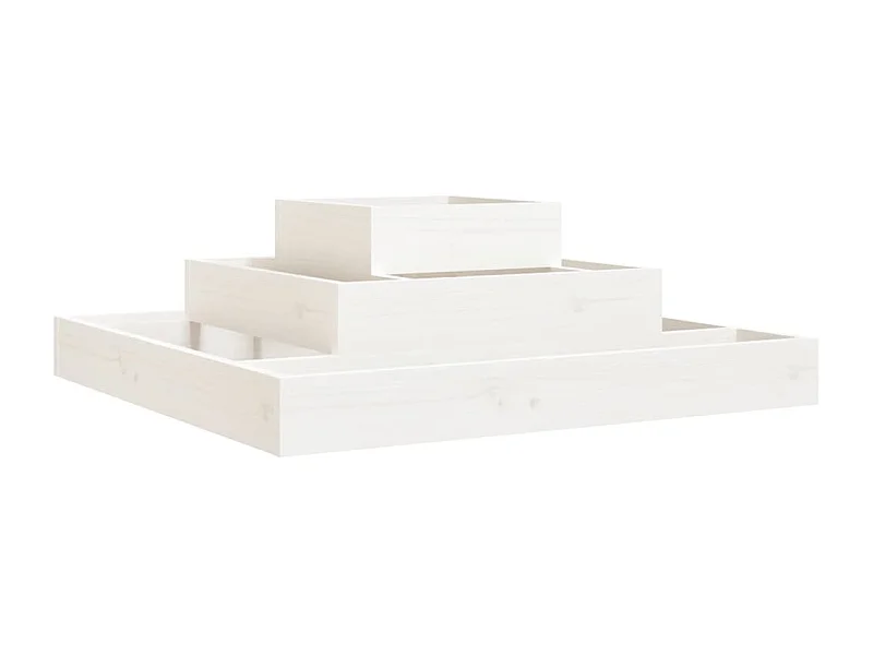 Jardinière bac lit surélevé bois blanche 80 x 80 x 27 cm 02_0037899