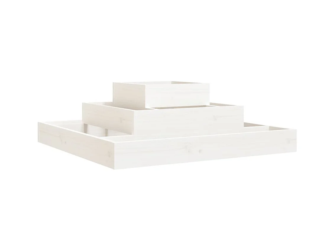 Jardinière bac lit surélevé bois blanche 80 x 80 x 27 cm 02_0037899