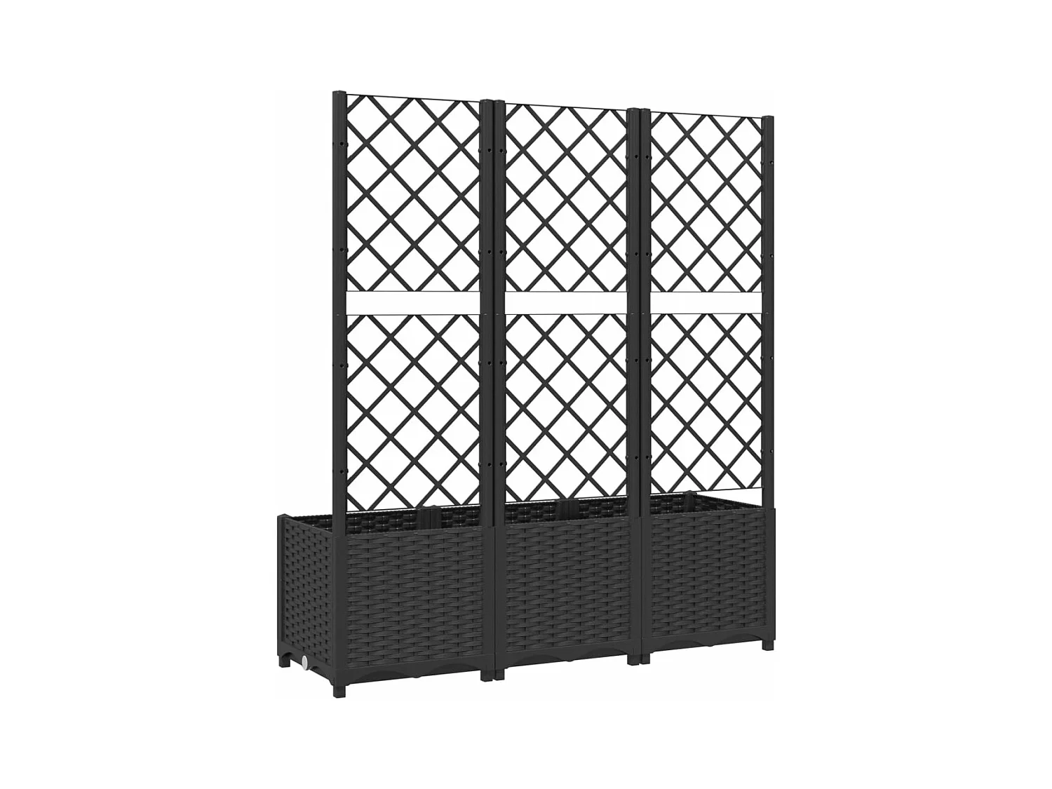 Jardinière bac lit surélevé noire 120 x 40 x 136 cm 02_0038237