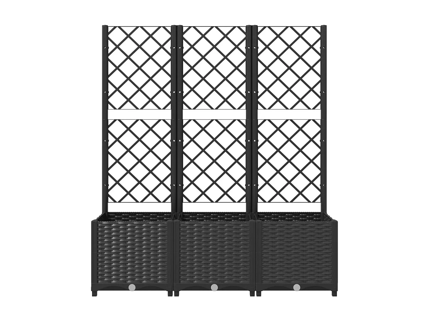 Jardinière bac lit surélevé noire 120 x 40 x 136 cm 02_0038237