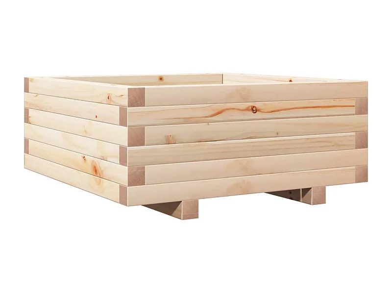 Vassoio per fioriera aiuola rialzata piante fiori terrazza giardino 60 x 60 x 26,5 cm legno di pino massiccio marrone 02_0037704