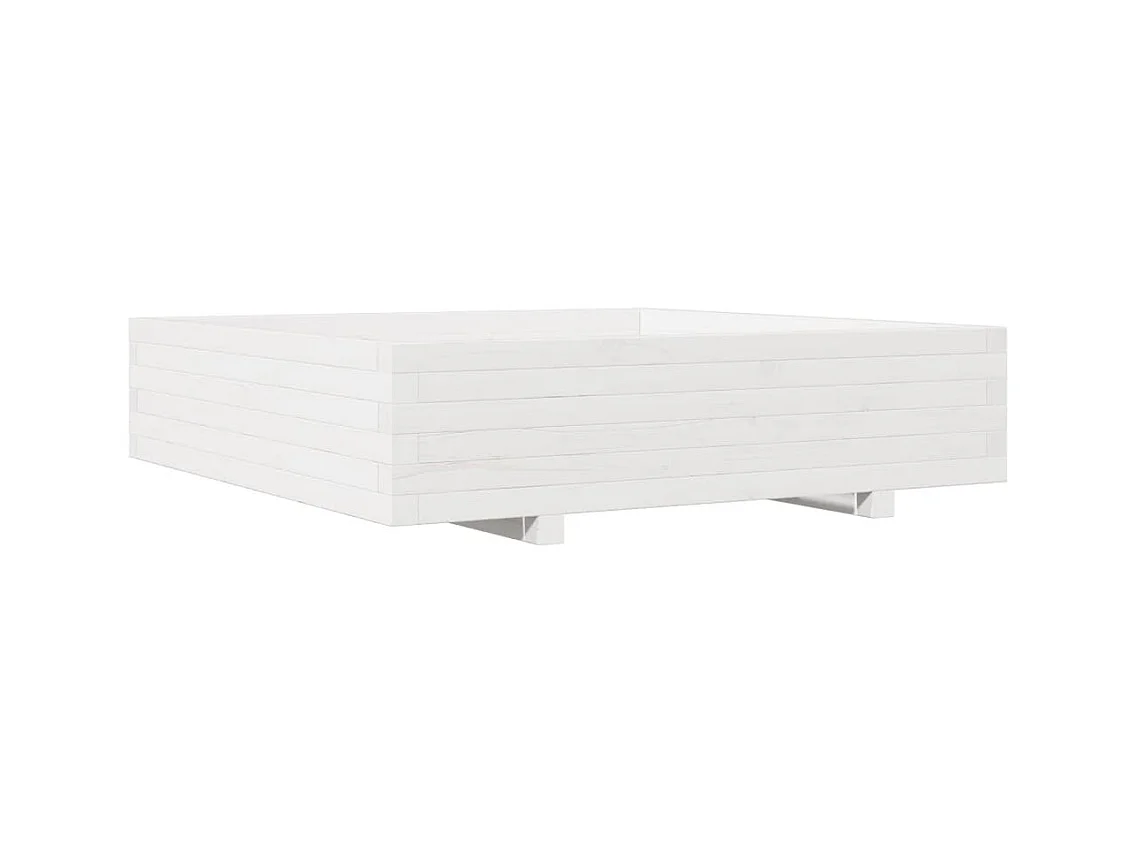 Jardinière bac lit surélevé bois blanche 100 x 100 x 45438 cm 02_0037255
