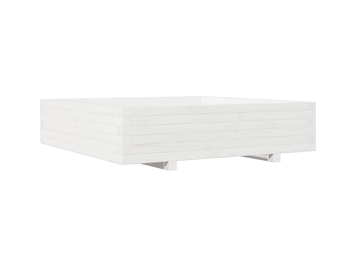 Macetero bancal elevado plantas flores terraza jardín 100 x 100 x 26,5 cm madera maciza de pino blanco 02_0037255