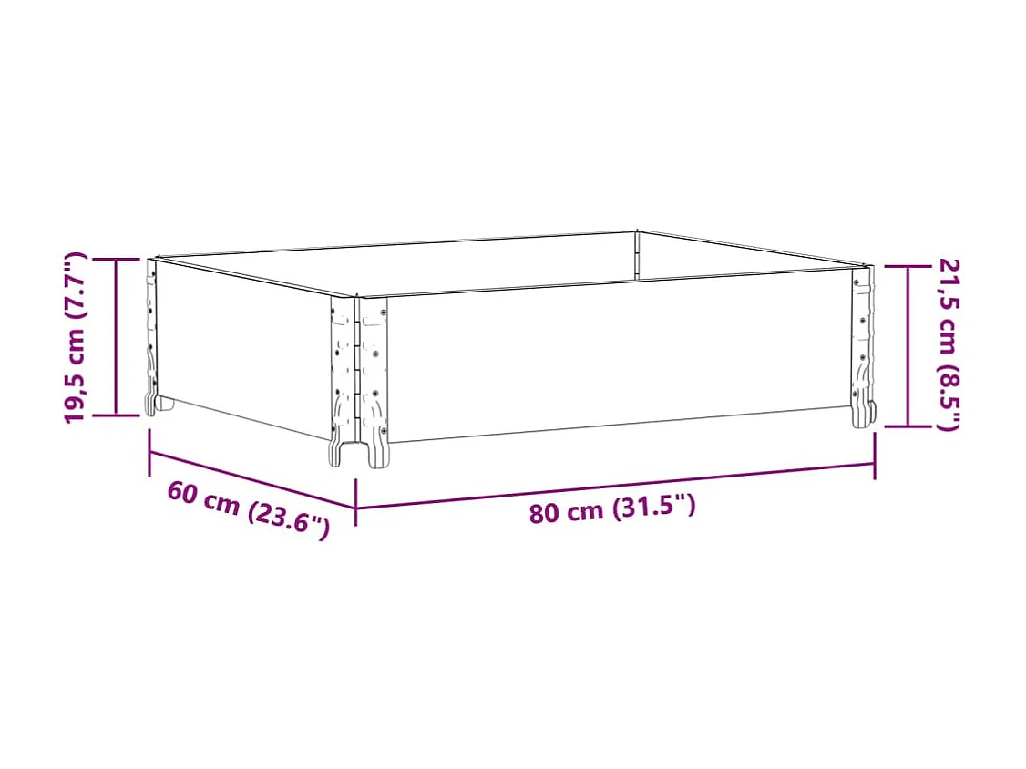 Jardinière bac lit surélevé bois marron 80 x 60 x 45433 cm 02_0037878