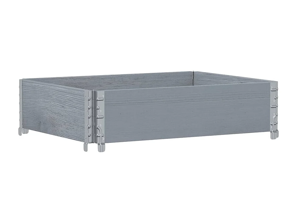 Vassoio per fioriera aiuola rialzata piante fiori terrazza giardino 80 x 60 cm legno massello di pino grigio 02_0037878