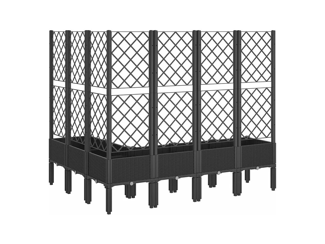 Jardinière bac lit surélevé noire 160 x 120 x 142 cm 02_0038253