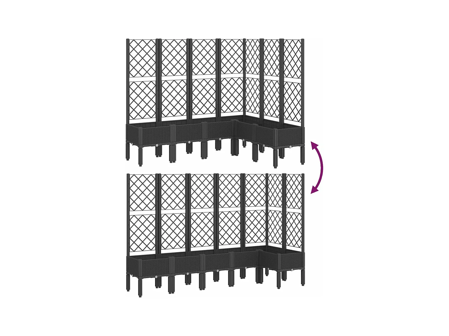 Jardinière bac lit surélevé noire 160 x 120 x 142 cm 02_0038253