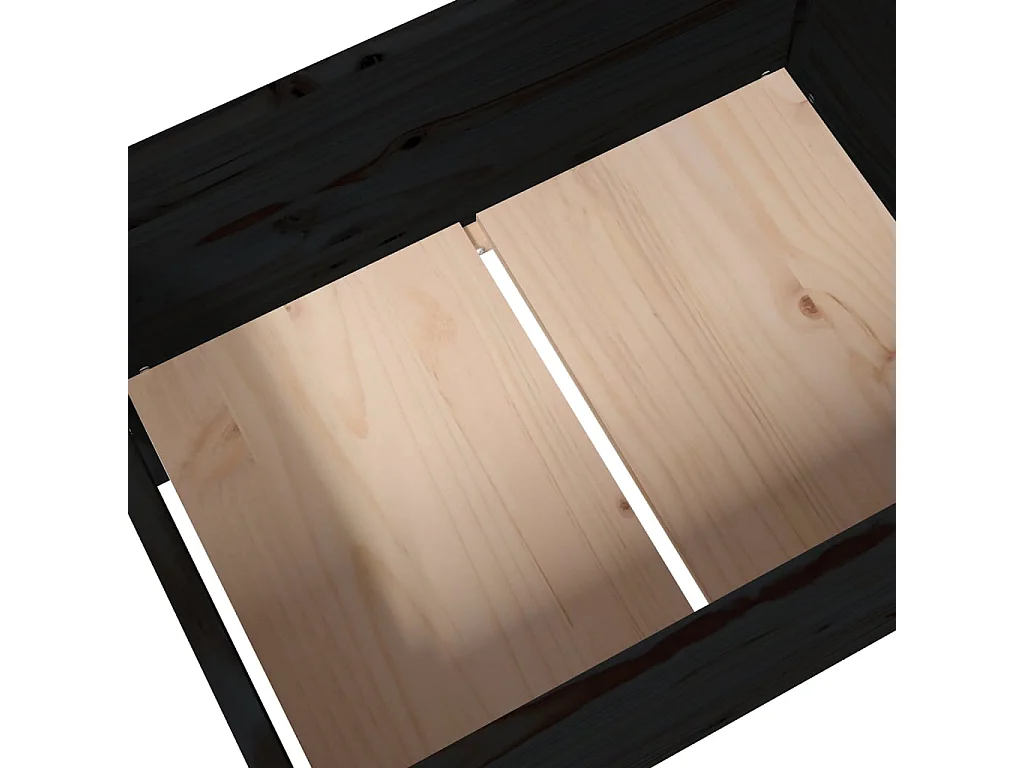 Vassoio per fioriera aiuola rialzata piante fiori terrazza giardino 178,5 x 44 x 75 cm legno massiccio di pino nero 02_0037468