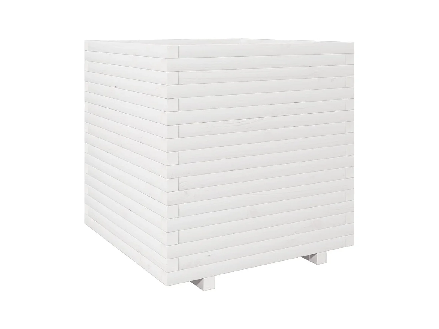 Jardinière bac lit surélevé bois blanche 70 x 70 x 72.5 cm 02_0037842