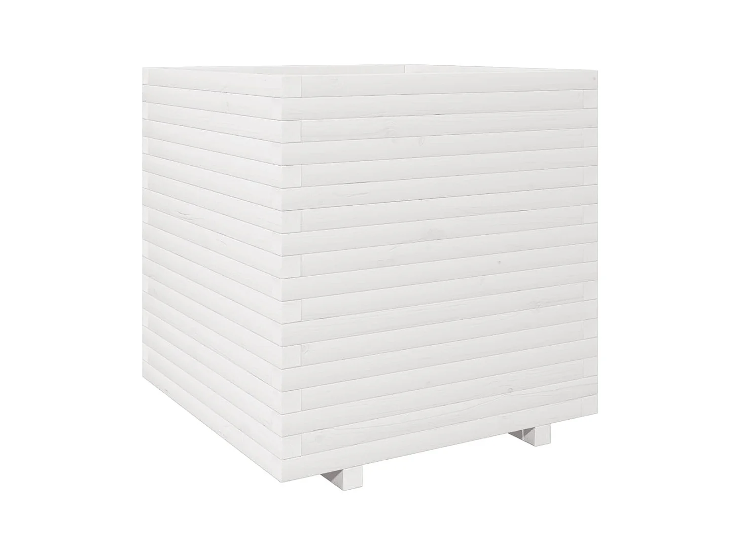 Bandeja para plantas canteiro elevado plantas flores terraço jardim 70 x 70 x 72,5 cm madeira maciça de pinho branco 02_0037842