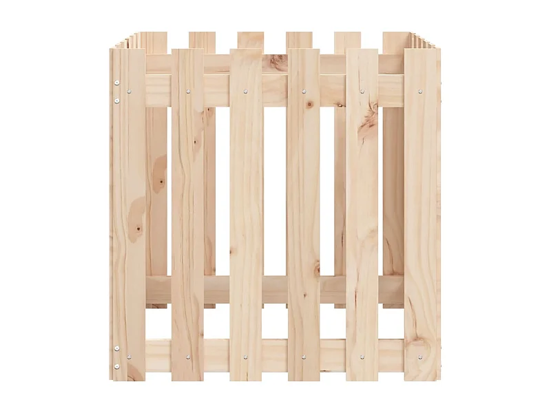 Macetero bancal elevado plantas flores terraza jardín con diseño de valla 60 x 60 x 60 cm pino macizo marrón 02_0038108