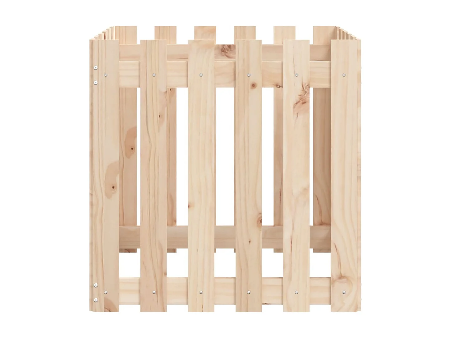 Vaso per fioriera aiuola rialzata piante fiori terrazza giardino con recinzione design 60 x 60 x 60 cm pino massiccio marrone 02_0038108