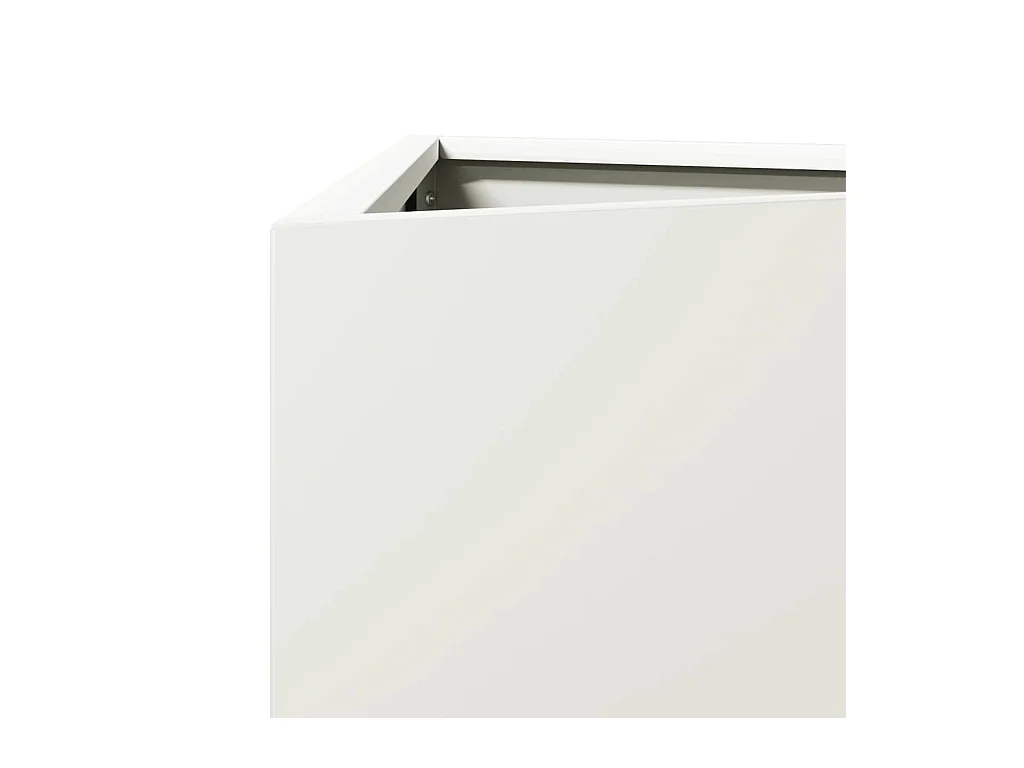 Vassoio per fioriera aiuola rialzata piante fiori terrazza giardino triangolare 50 x 43 x 75 cm acciaio bianco 02_0038815