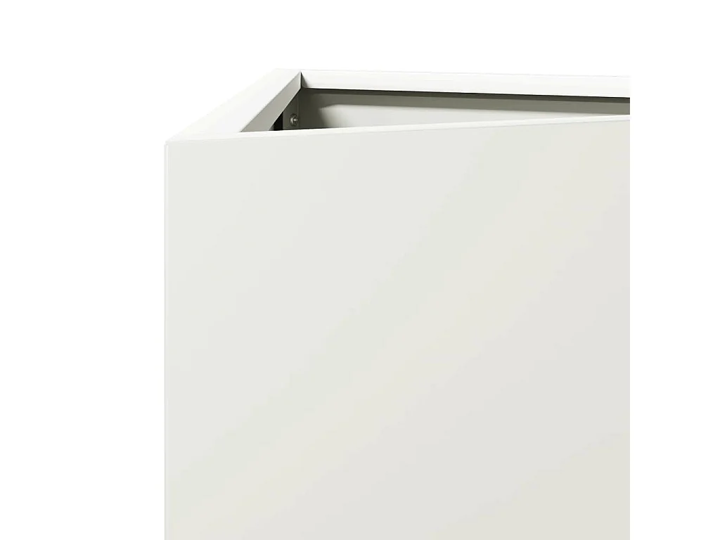 Vassoio per fioriera aiuola rialzata piante fiori terrazza giardino triangolare 50 x 43 x 75 cm acciaio bianco 02_0038815