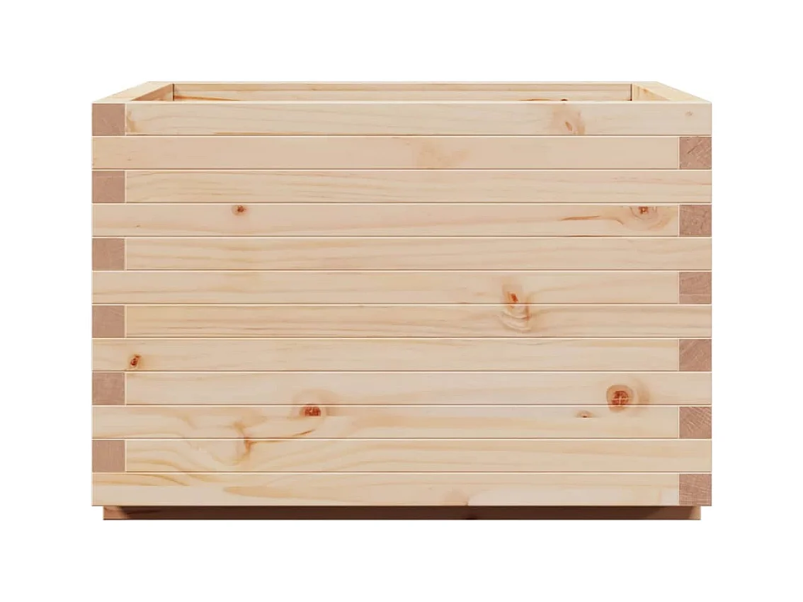 Macetero bancal elevado plantas flores terraza jardín 70 x 70 x 49,5 cm madera maciza de pino marrón 02_0037824