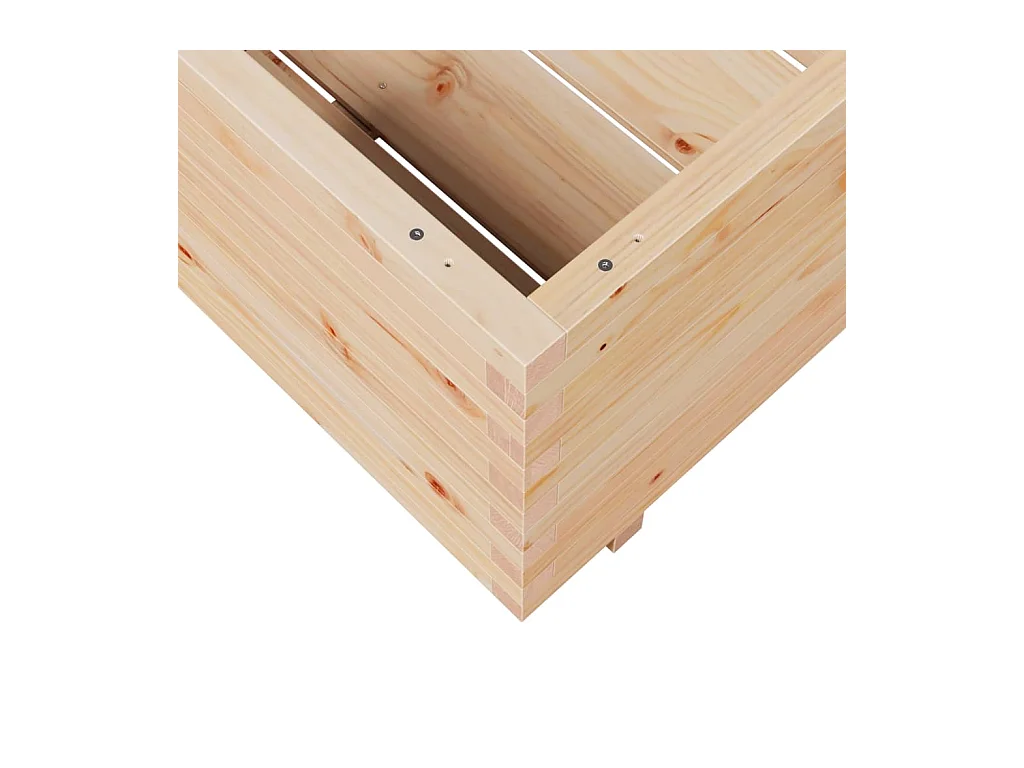 Macetero bancal elevado plantas flores terraza jardín 70 x 70 x 49,5 cm madera maciza de pino marrón 02_0037824