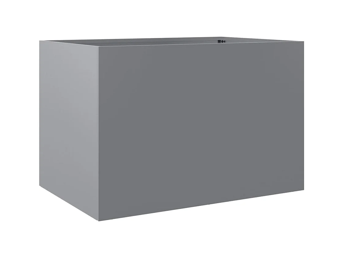 Plantador bandeja elevada plantas flores terraço jardim prata 62 x 40 x 39 cm aço galvanizado prata 02_0038076
