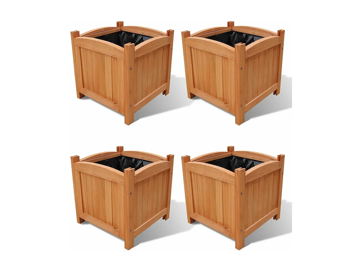 Plantador de canteiro elevado flores jardim 4 peças 30 x 30 x 30 cm 02_0001332