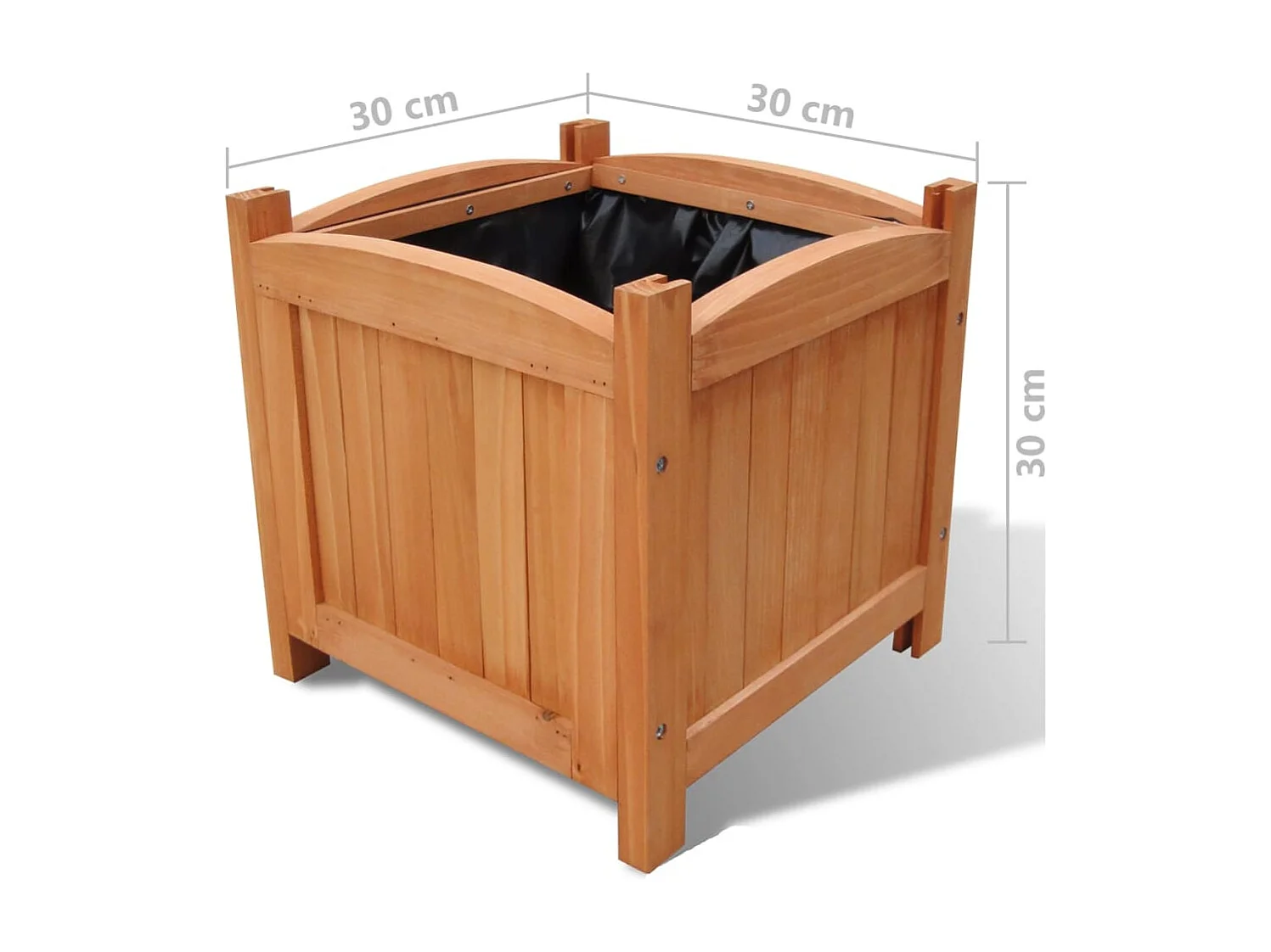 Plantador de canteiro elevado flores jardim 4 peças 30 x 30 x 30 cm 02_0001332