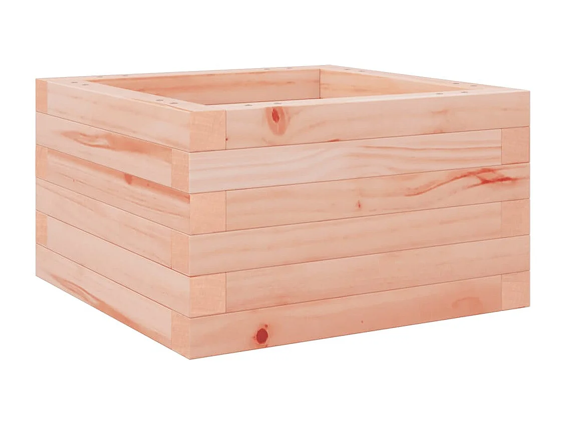 Macetero bancal elevado plantas flores terraza jardín 40 x 40 x 23 cm madera maciza de abeto Douglas marrón 02_0037526