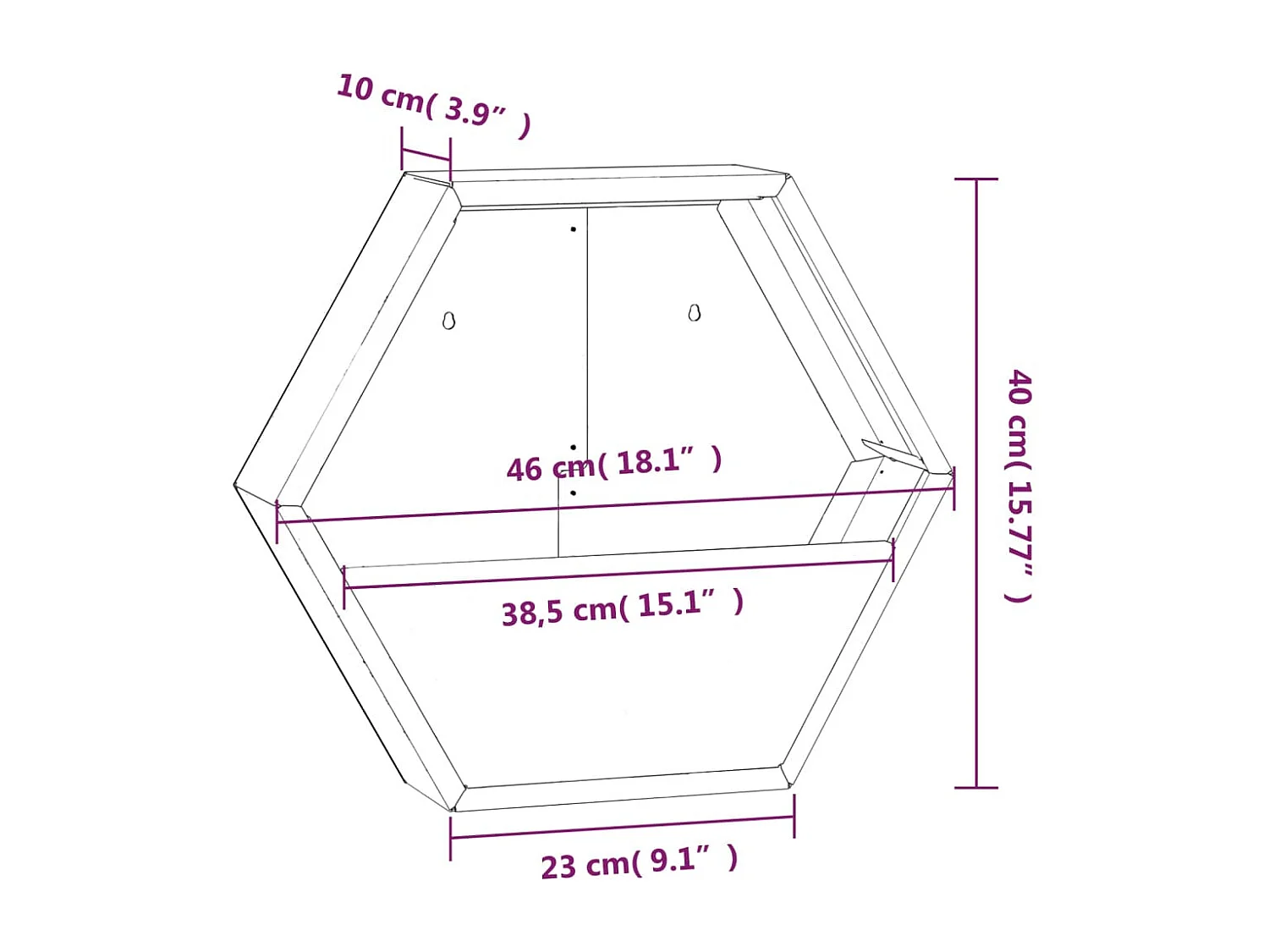 Jardinière bac lit surélevé marron 46 x 10 x 40 cm 02_0039117