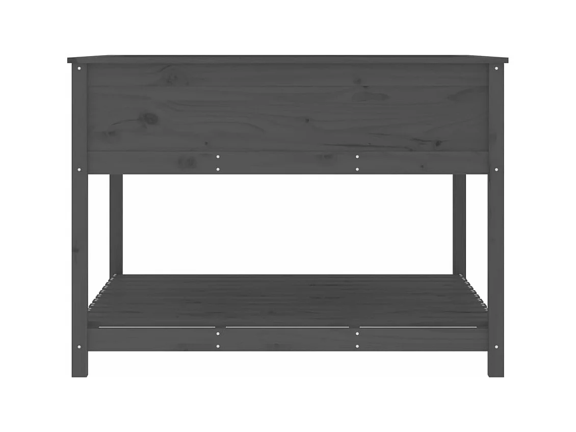 Jardinière bac lit surélevé bois marron 111.5 x 111.5 x 81 cm 02_0038613